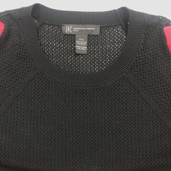 INC Striped Sleeve Cold Shoulder Top - Picture 8 of 8